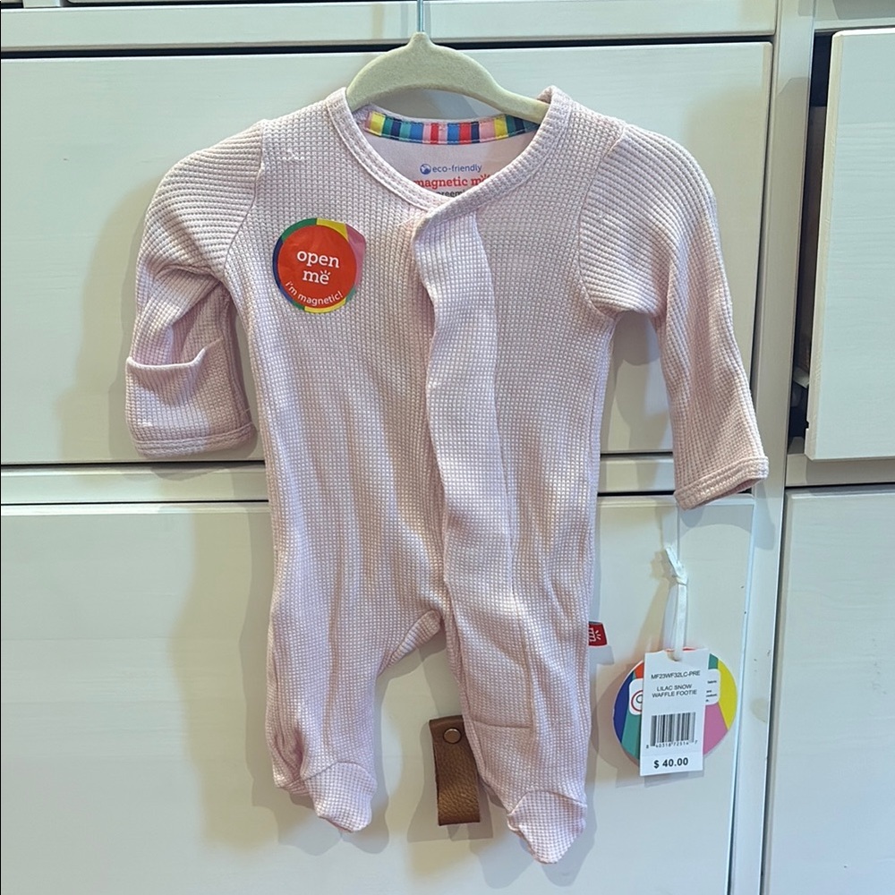 Magnetic Me - Lilac Snow Waffle Footie
